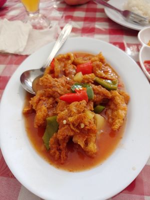 Sweet and sour chicken at Happy Buddha in Kuta