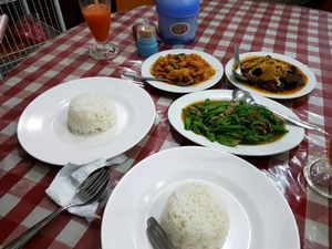 3 dishes - very delicious!  at Happy Buddha in Kuta