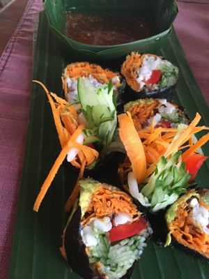 Raw sushi at Ubud Sari Health Resort in Ubud