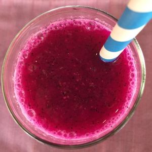 Dragon fruit juice at Ubud Sari Health Resort in Ubud