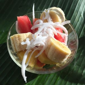 Fruit salad at Ubud Sari Health Resort in Ubud
