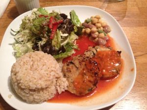 lunch plate at Green Earth in Osaka