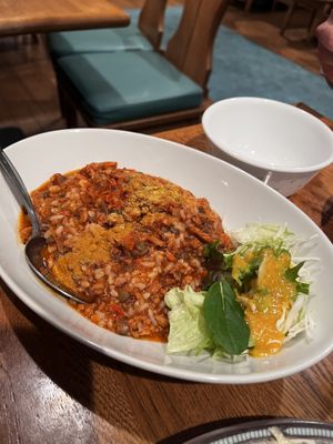 Tomato and lentil risotto   at Green Earth in Osaka