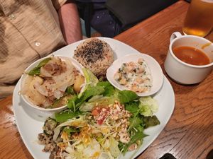 Lunch Plate of the Day at Green Earth in Osaka