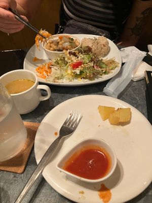 Daily special and the potato “fries” at Green Earth in Osaka