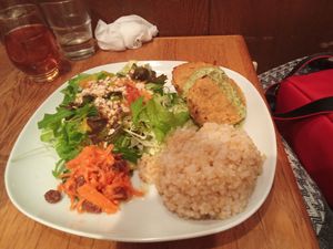 Lunch Set Meal (Garbanzo Burger). at Green Earth in Osaka