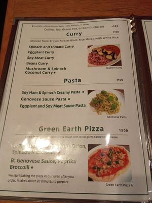 Menu Part. at Green Earth in Osaka