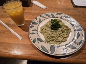 Pesto Pasta at Green Earth in Osaka