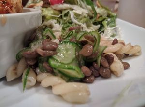 Nice texture lentil lasta! at Green Earth in Osaka