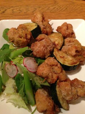 Friday dinner menu - Soy Chicken BBQ at Green Earth in Osaka