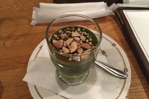 Matcha pudding at Green Earth in Osaka