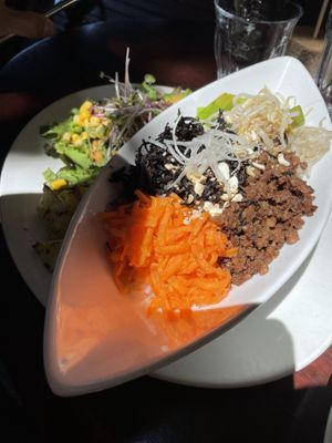 Donburi with soy meat   at Alishan Cafe in Saitama