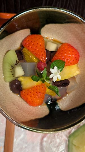 Fruits for desert at Fucha Bon in Tokyo
