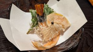 Tempura at Fucha Bon in Tokyo