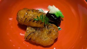 Eel-like tofu at Fucha Bon in Tokyo