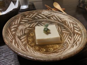 Sesame tofu at Fucha Bon in Tokyo