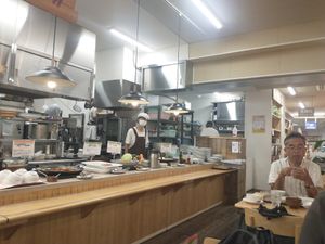 Food counter at Crayon House in Tokyo