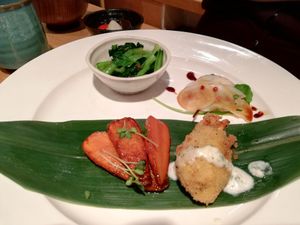 set menu (comes with miso soup and rice)  at Crayon House in Tokyo