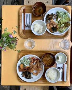 Our spread from the buffet at Crayon House in Tokyo