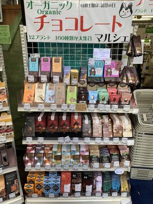 So many vegan chocolates! at Crayon House in Tokyo