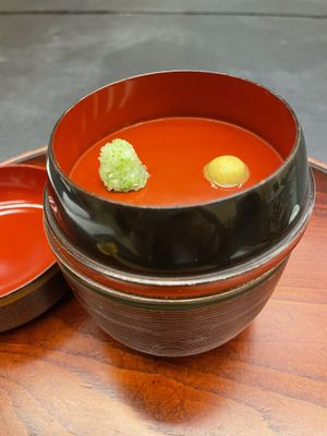 Reddish and mustard to mix in  at Daigo in Tokyo