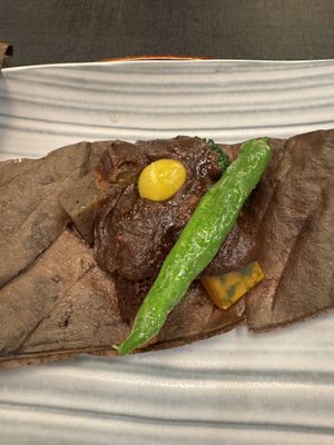 This came wrapped in a leaf  at Daigo in Tokyo