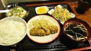 Yuba rolls and coleslaw with hot tofu at Korinbo in Tokyo