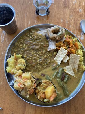 Nice dishes from the buffet  at Annalakshmi Temple of Fine Arts in Penang