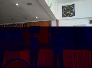 Counter with the spread they have at Annalakshmi Temple of Fine Arts in Penang