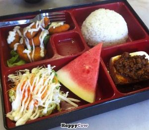 faux prawn rice set menu at Ee Beng Vegetarian Food 毅明素食 in Penang