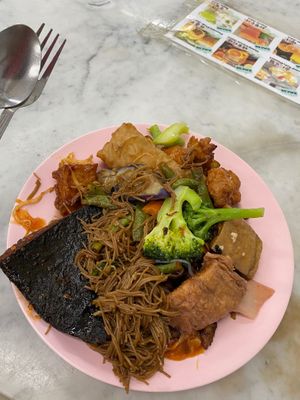 My plate  at Ee Beng Vegetarian Food 毅明素食 in Penang