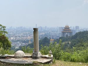 Up the hill, find a nice viewpoint.  at Kek Lok Si Vegetarian Restaurant 极乐寺素食餐厅 in Penang