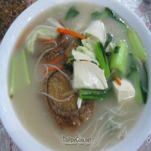 Vegetarian fish head noodle soup at Kek Lok Si Vegetarian Restaurant 极乐寺素食餐厅 in Penang