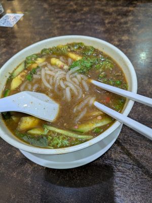 Asam laksa at Luk Yea Yan Vegetarian Restaurant 鹿野苑素食馆 in Penang