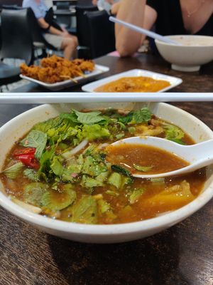 Laksa is straight fire! at Luk Yea Yan Vegetarian Restaurant 鹿野苑素食馆 in Penang