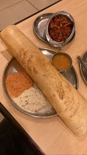 Masala Dosa and Mushroom fry (top). Delicious   at Woodlands Vegetarian Restaurant - Georgetown in Penang