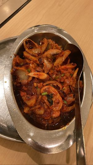 Mushroom fry. The flavors are immaculate   at Woodlands Vegetarian Restaurant - Georgetown in Penang