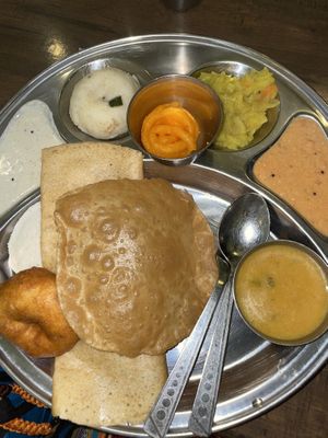 Mini tiffin box—authentic, tasty, filling South Indian food  at Woodlands Vegetarian Restaurant - Georgetown in Penang