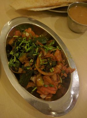 Bendi Fry - RM7.00
Ladies finger fried with tomatoes and onions in indian spices. Nice textures - soft and crunchy. Just spicy enough and very delicious. Not too oily. at Woodlands Vegetarian Restaurant - Georgetown in Penang