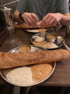 Masala dosa and idly   at Woodlands Vegetarian Restaurant - Georgetown in Penang