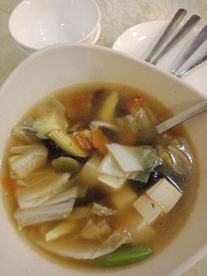 Seaweed and tofu soup at NEU Vegetarian Restaurant in Petaling Jaya