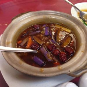 Clayppt eggplant at NEU Vegetarian Restaurant in Petaling Jaya