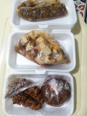 Bopis, mapo tofu and sweet 'n sour tofu skin at Daily Veggie N' Cafe in Quezon City