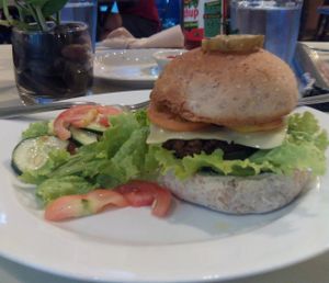 veggie burger at Greens in Quezon City