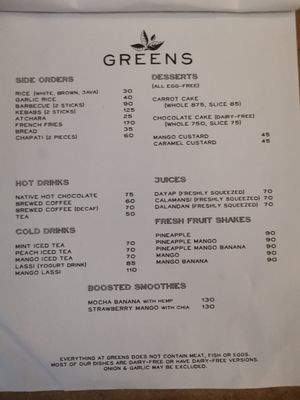 Menu2 at Greens in Quezon City