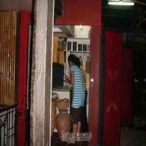 The fridge where they store frozen mock meats for sale.  They also have mock bagoong (shrimp paste)!!! at Likha Diwa Sa Gulod in Quezon City