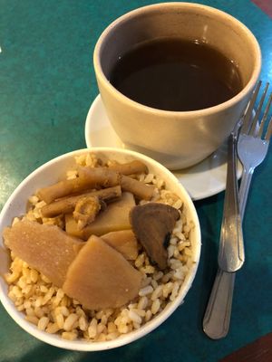 That was all the ingredients in the monkey head mushroom soup, without a single piece of monkey head mushroom  at Ci Yan Vegetarian Health Food in Central Singapore