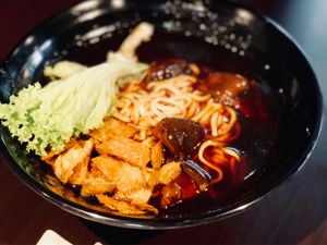 Mushroom Noodles Dry at Divine Realm 天运素食园 in Northeast Singapore