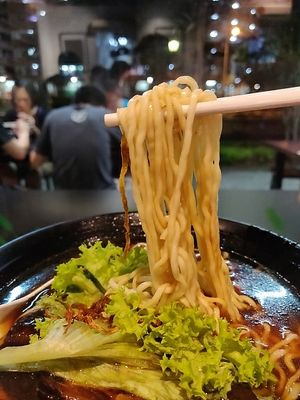 mushroom ramen soup at Divine Realm 天运素食园 in Northeast Singapore