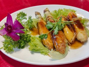 fried sugar cane flower 甘蔗花 at Fo You Yuan 佛有缘 in Central Singapore